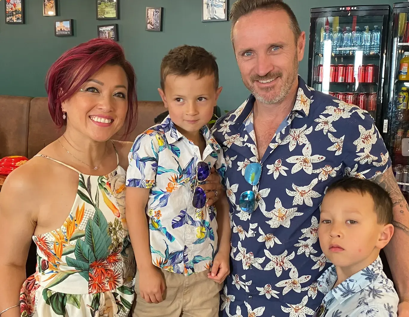 Me with my husband Simon and our two sons