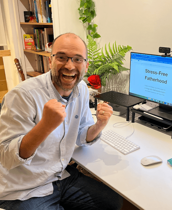 Fred Figueiredo, a few days before burning out after finishing his book on Stress-Free Fatherhood