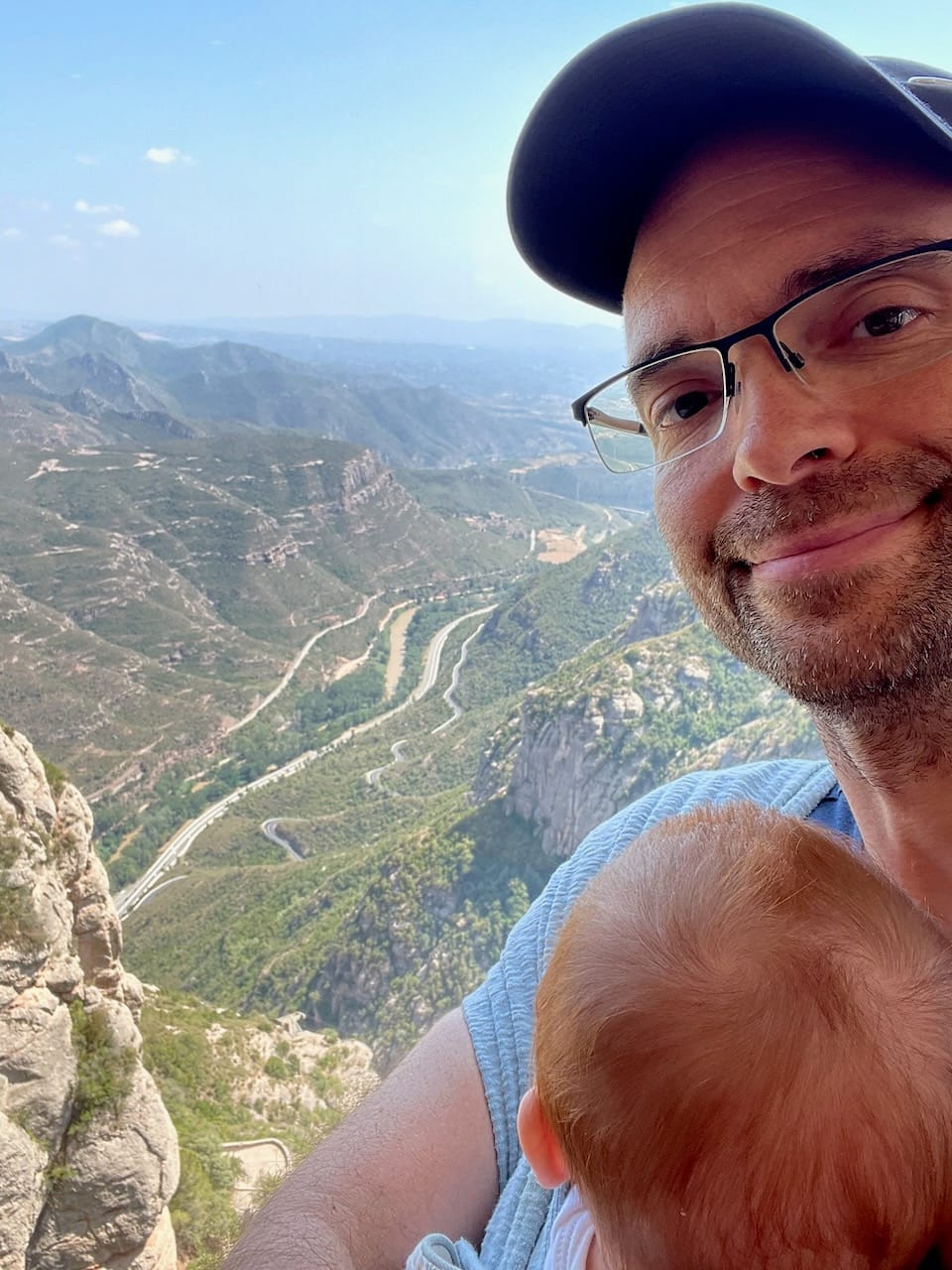 Fred Figueiredo and his son, in Montserrat - Spain