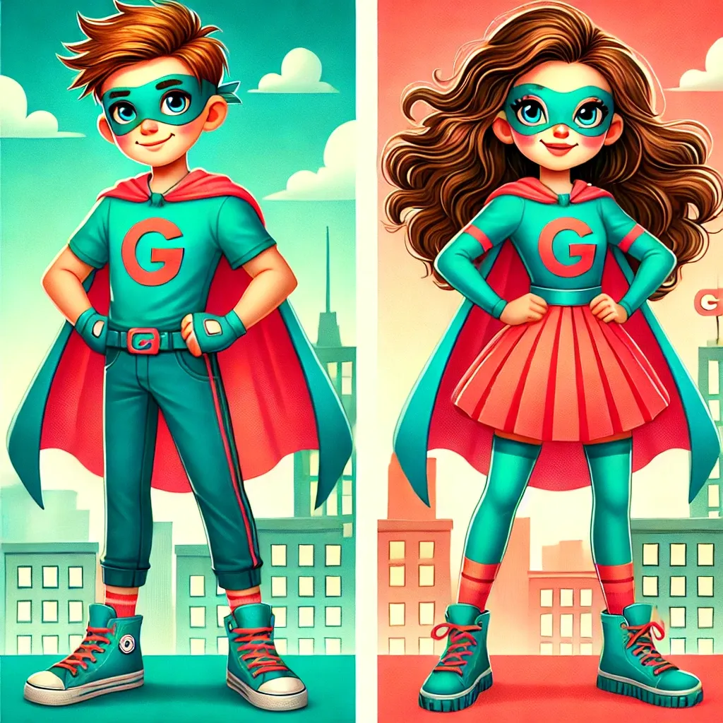Grit N Grow Kidz superhero shield logo