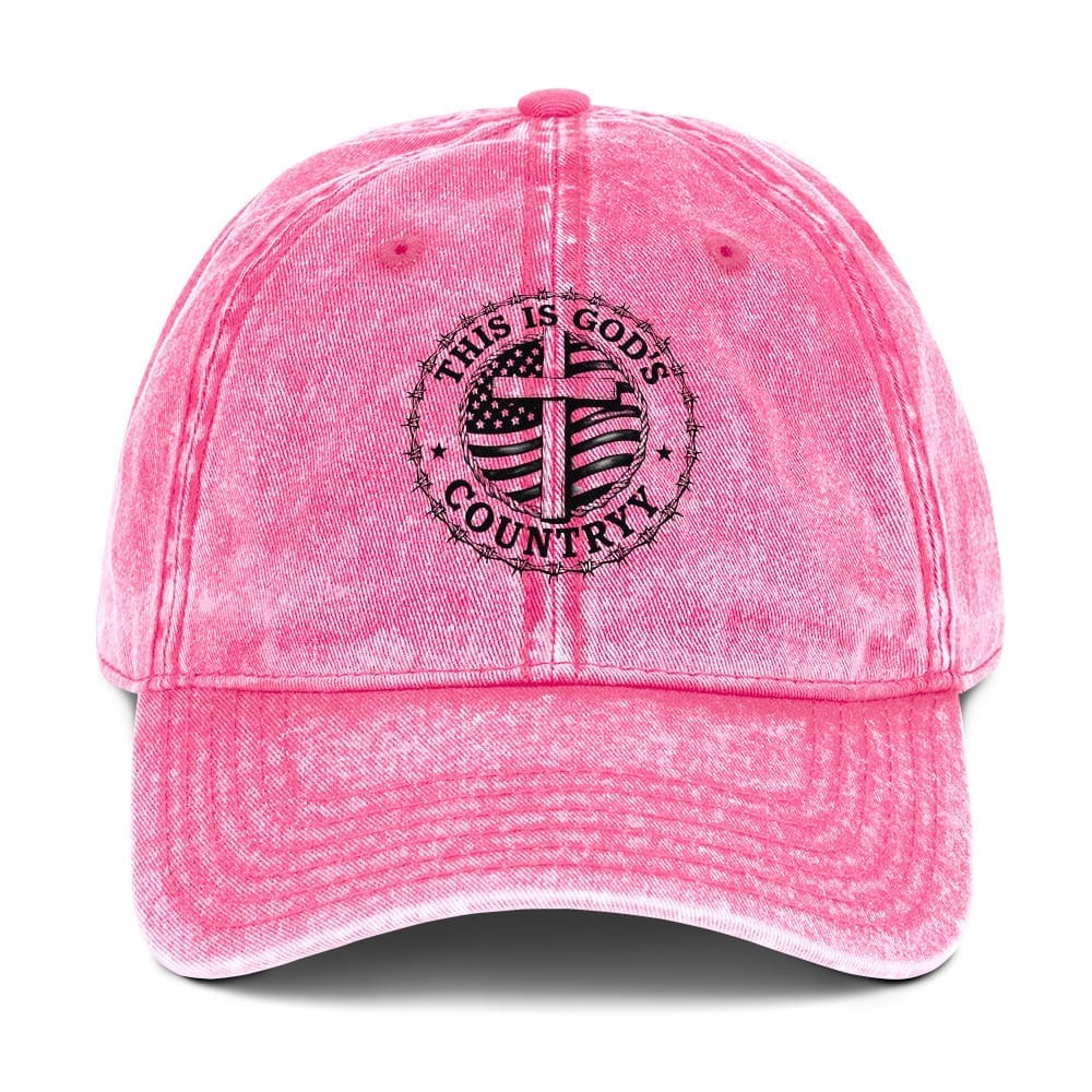 This is God's Country pink vintage cotton twill cap