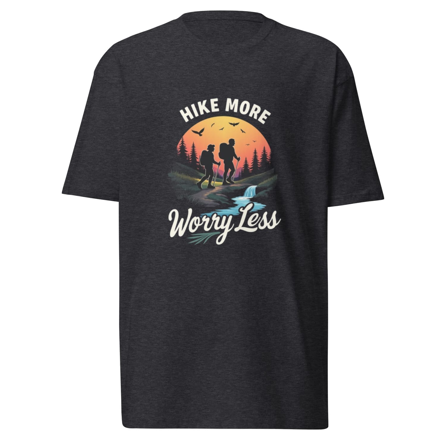 Hike More Worry Less Charcoal Heather T Shirt