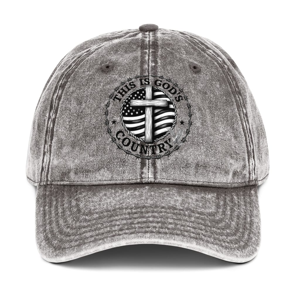 This is God's Country Gray Distressed Cap