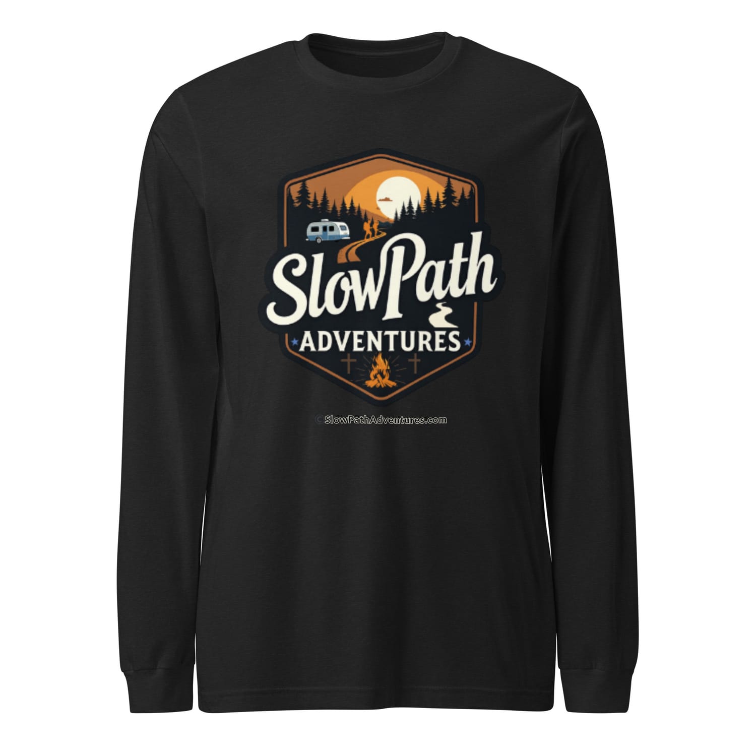 Slow Path Adventures Black Heather Long Sleeved T Shirt