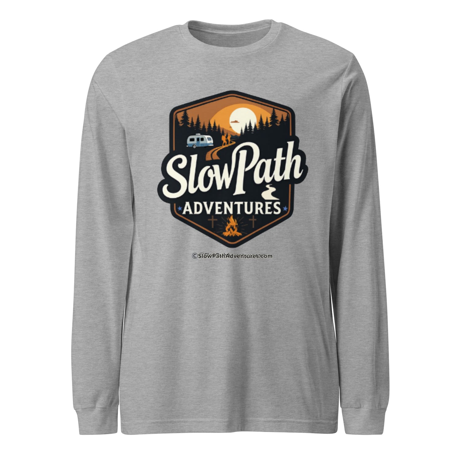 Athletic Heather Slow Path Adventures Logo T Shirt