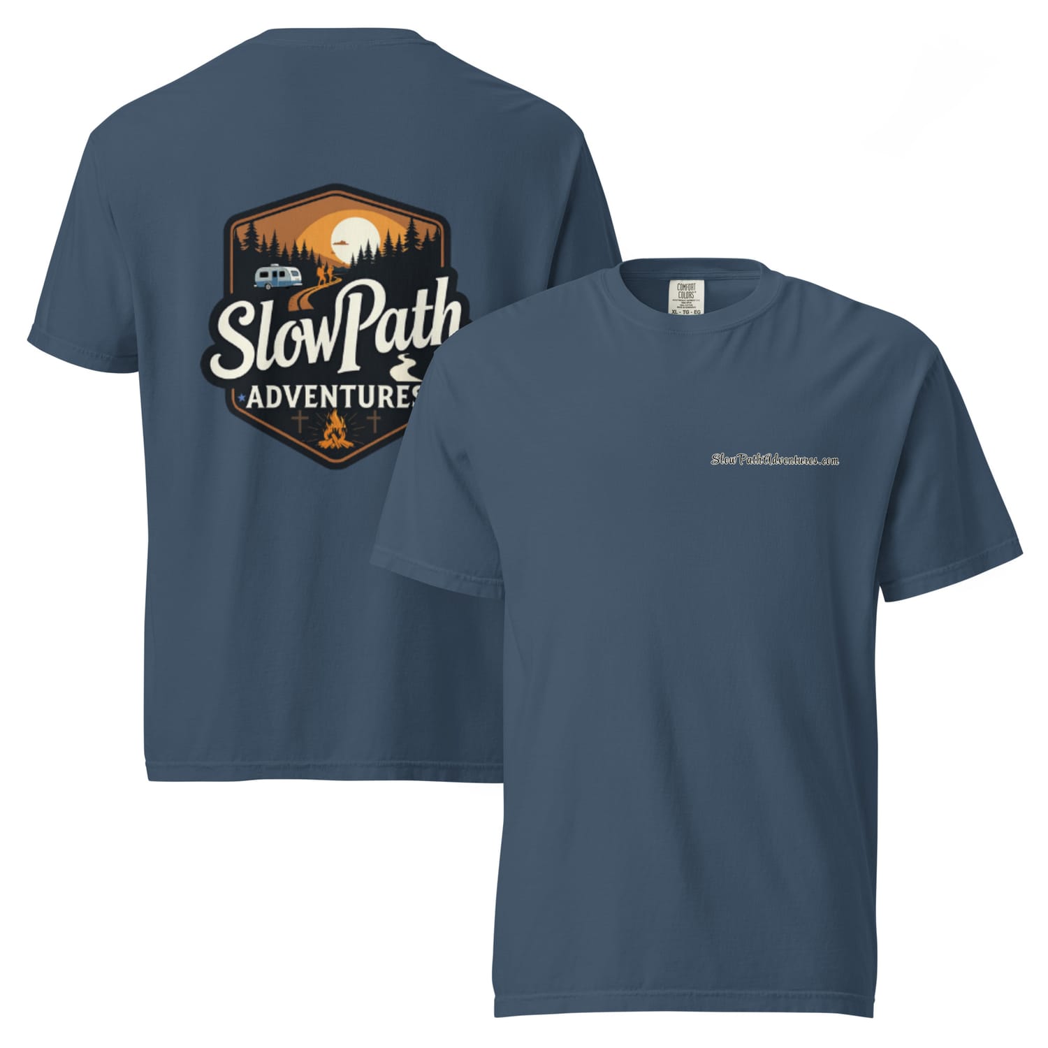 Midnight blue SPA logo on back w/website T Shirt