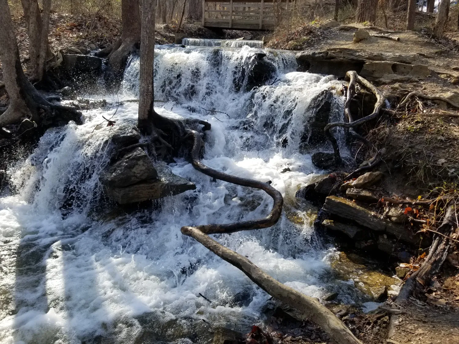 Parkville Nature Sanctuary Missouri waterfall
