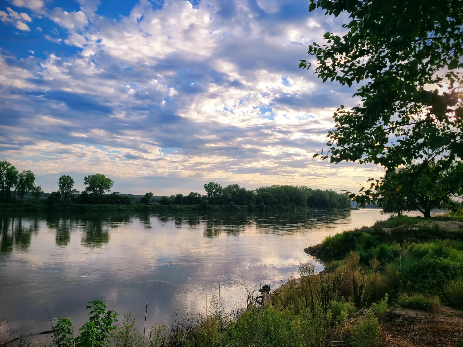 Missouri River at English Landing Park, Parkville, Missouri just north of downtown Kansas City, Missouri