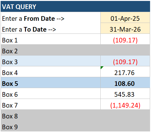 vat report 2 uk bookkeeping template