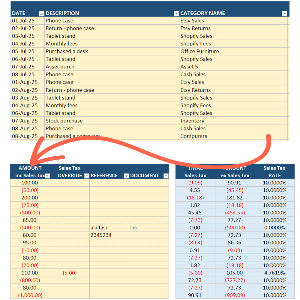 transactions global bookkeeping template