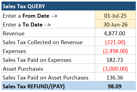 tax report 2 global bookkeeping template