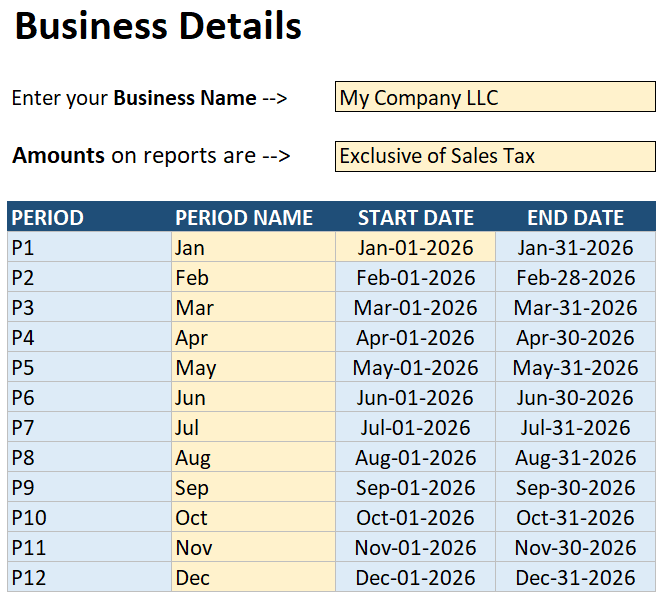 business details usa bookkeeping template
