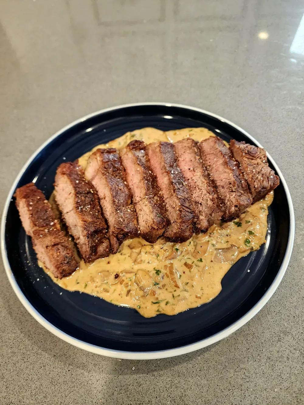 Steak Diane with creamy Dijon pan sauce