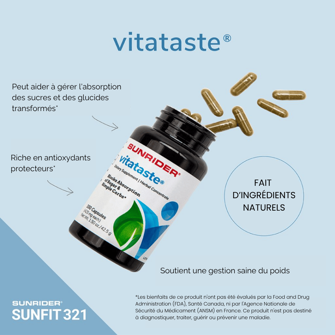 Complément Vitataste de Sunrider – soutien à la gestion des glucides et du poids, riche en antioxydants naturels