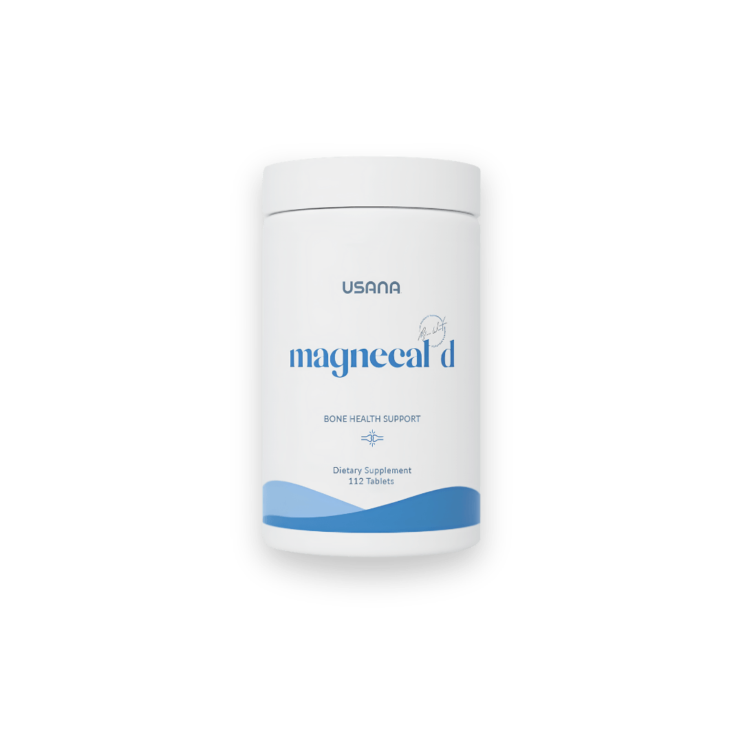 Flacon de suppléments USANA MagneCal D pour le soutien de la santé osseuse, calcium et magnésium