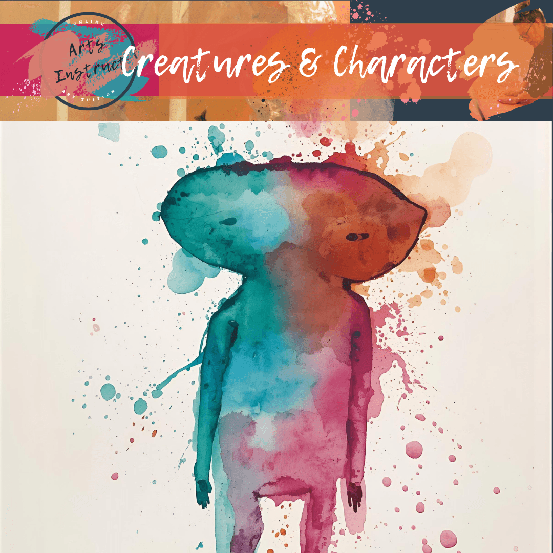 Explore four different artists under the theme or Creatures and Characters, including creating your own Tim Burton inspired portrait.