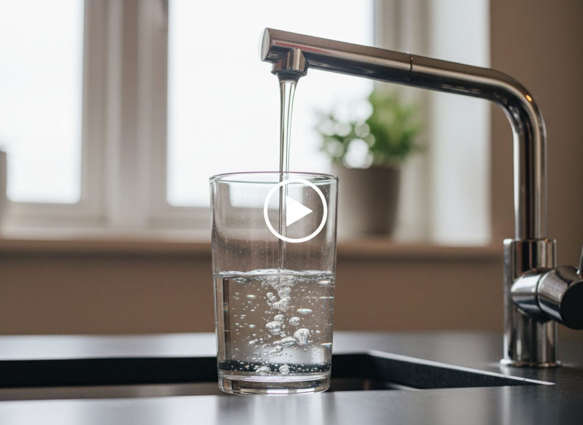 Water being poured into a glass