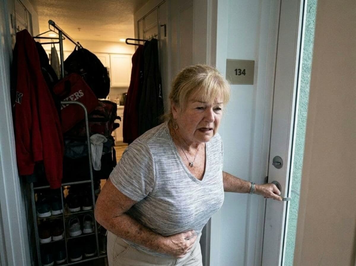 Patricia at door