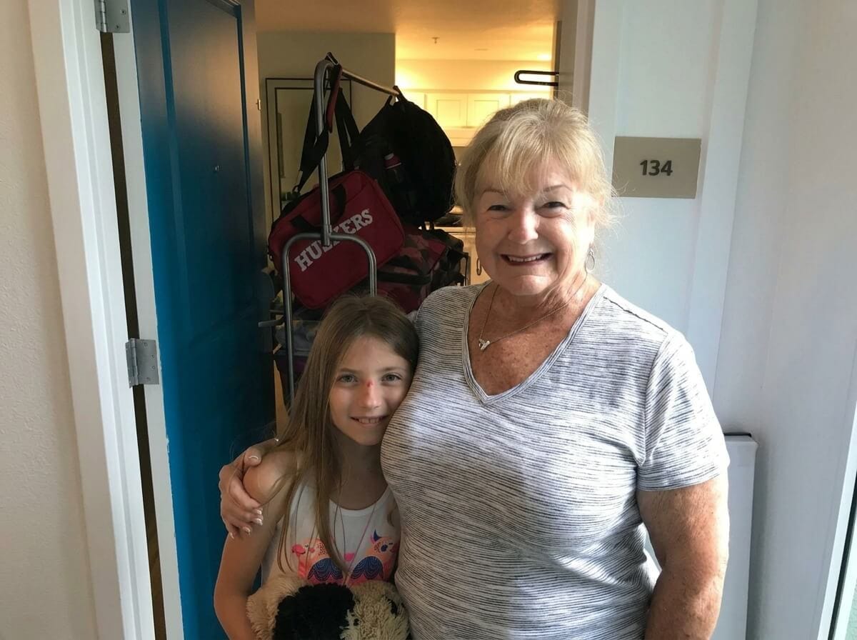 Patricia at door