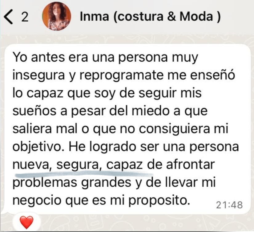 Testimonio de Inma