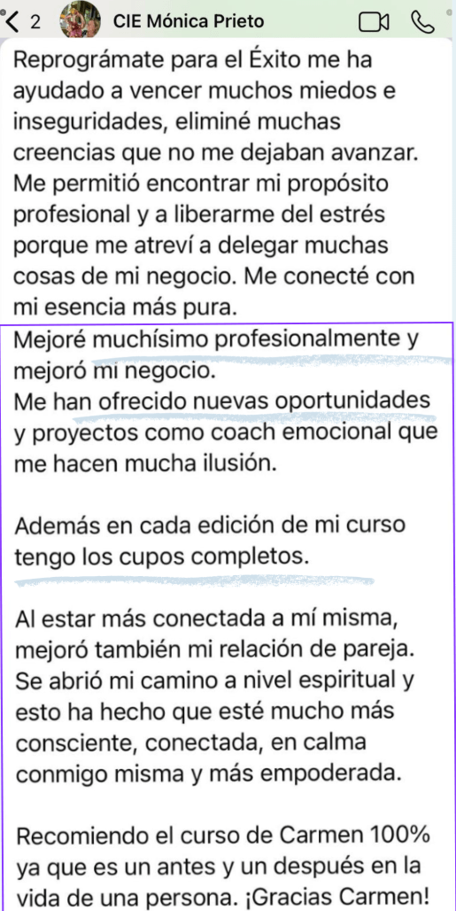 Testimonio de Mónica