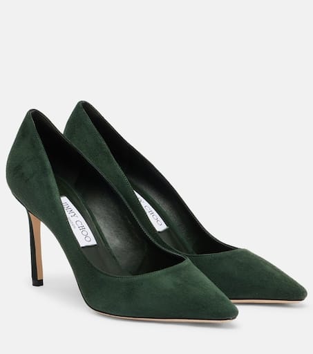 immy Choo Romy 85 pump British green suede — luxury investment shoes women 2026 — aecreativ.eu