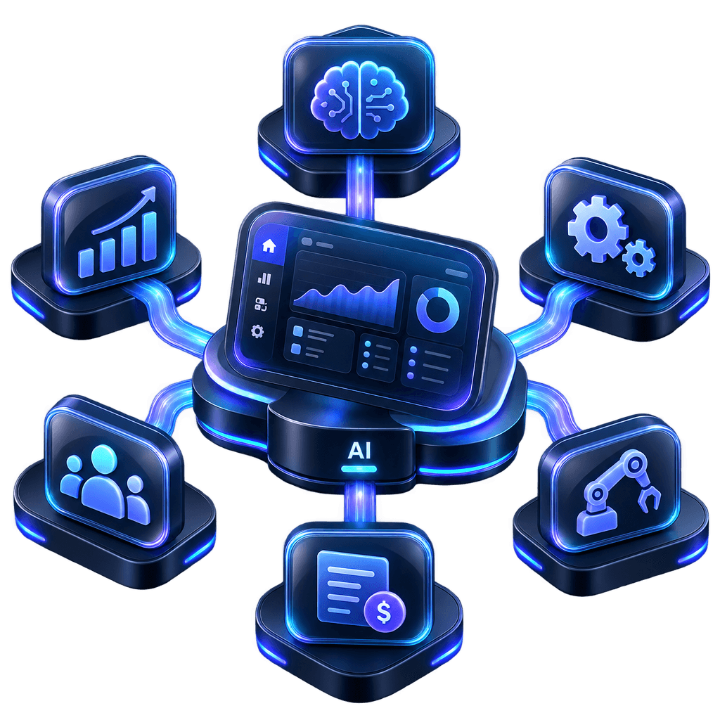 Phase 4 — AI Operating Systems: complete AI applications and dashboards for businesses