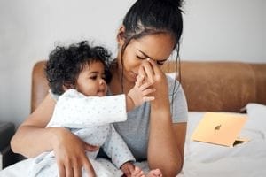 stressed mom before working with sauci studio to elevate her business
