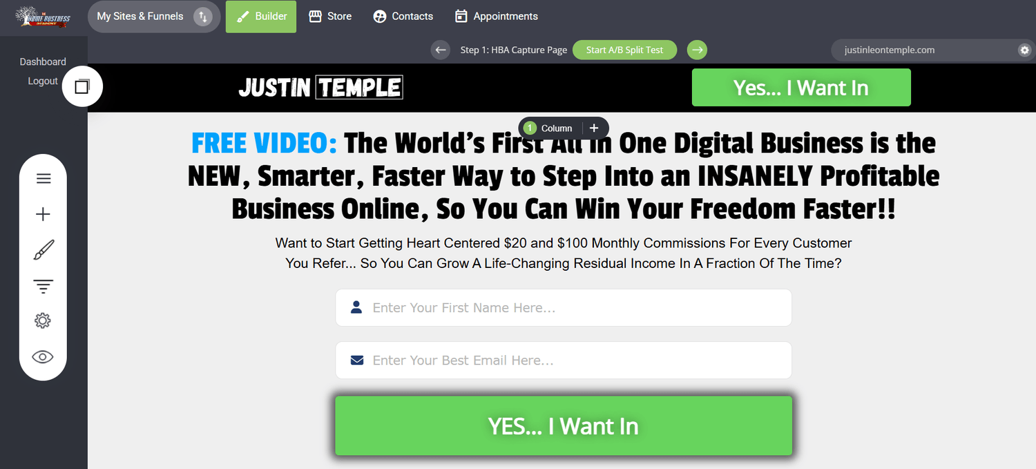 the home business academy funnel builder