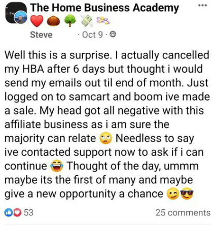 the home business academy affiliate program testimonials