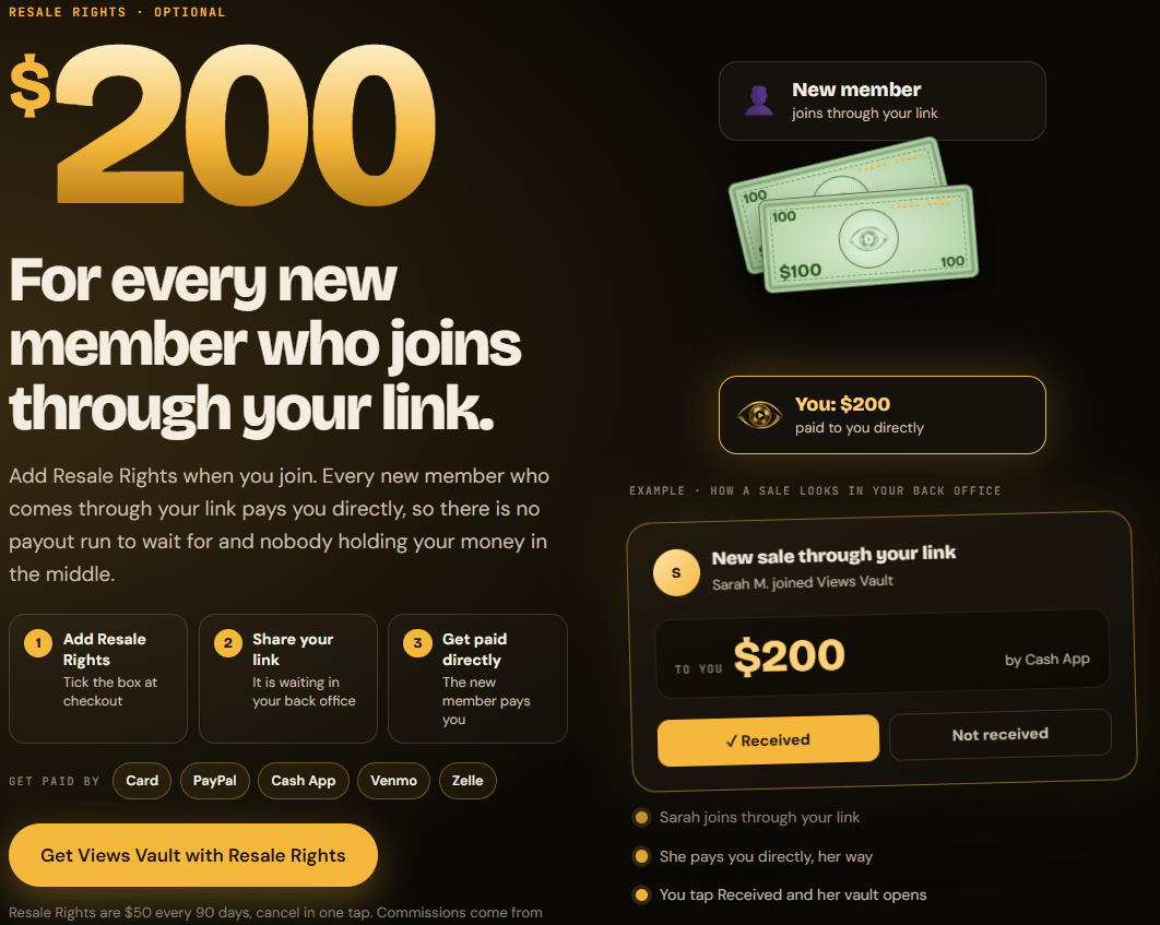 views vault review compensation plan