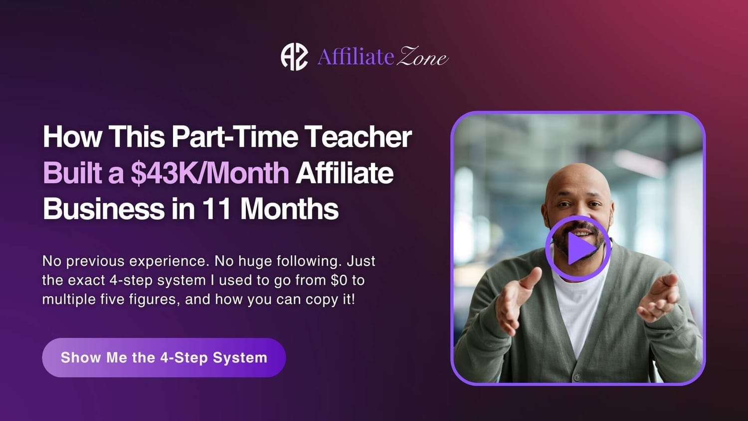 Affiliate marketing sales page hero section