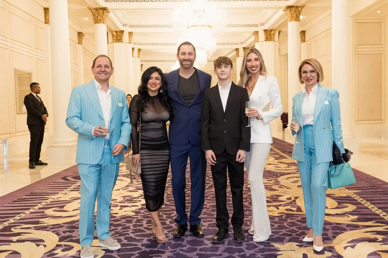 Luxury business reception with global founders in Europe and Dubai