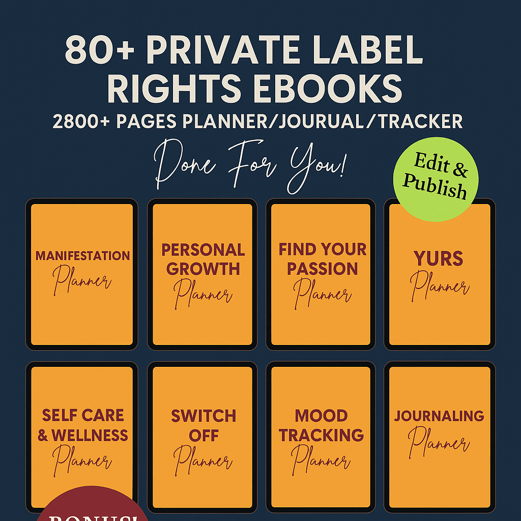 80+ Ready-to-Use Journals, Planners & Workbooks with Resell Rights