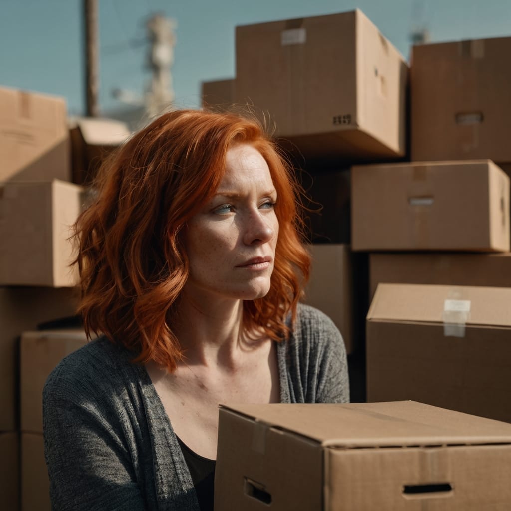 Person walking free from boxes representing labels and profiles