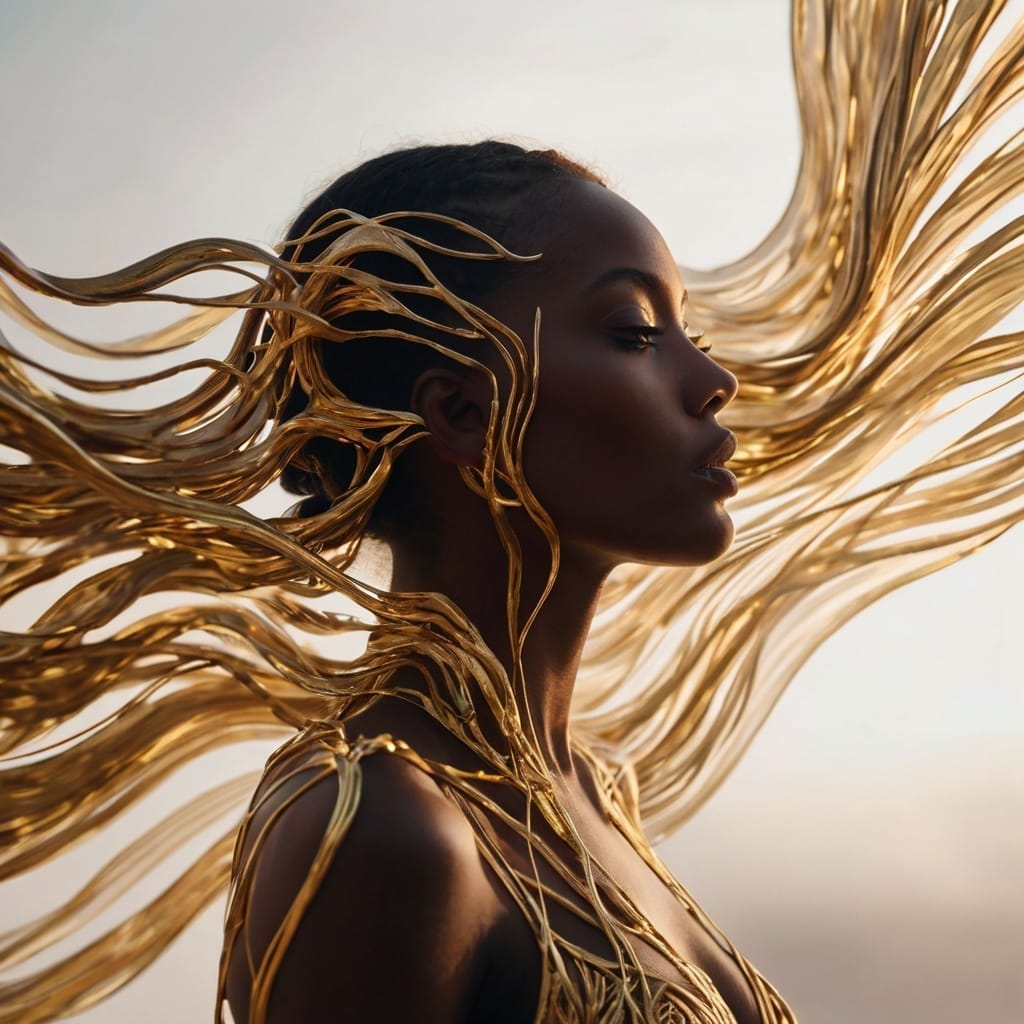 “Woman pausing with hand on heart, reflecting on truth and self-agency