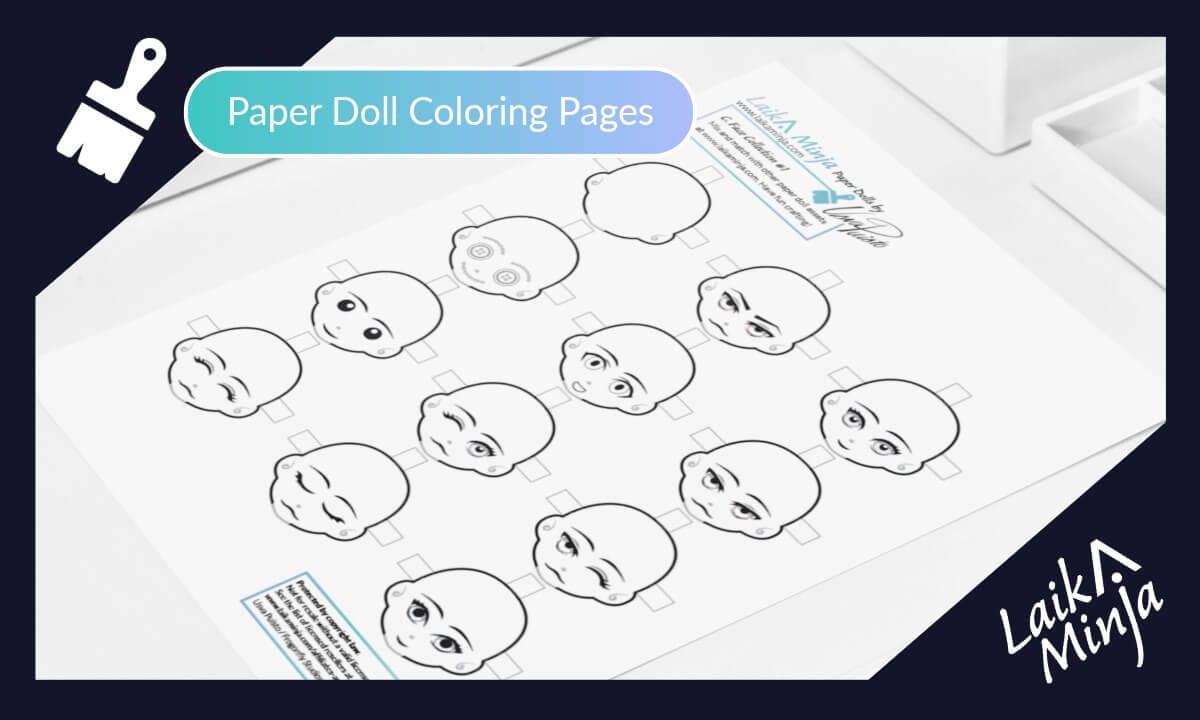 Laika Minja colorable faces set 1