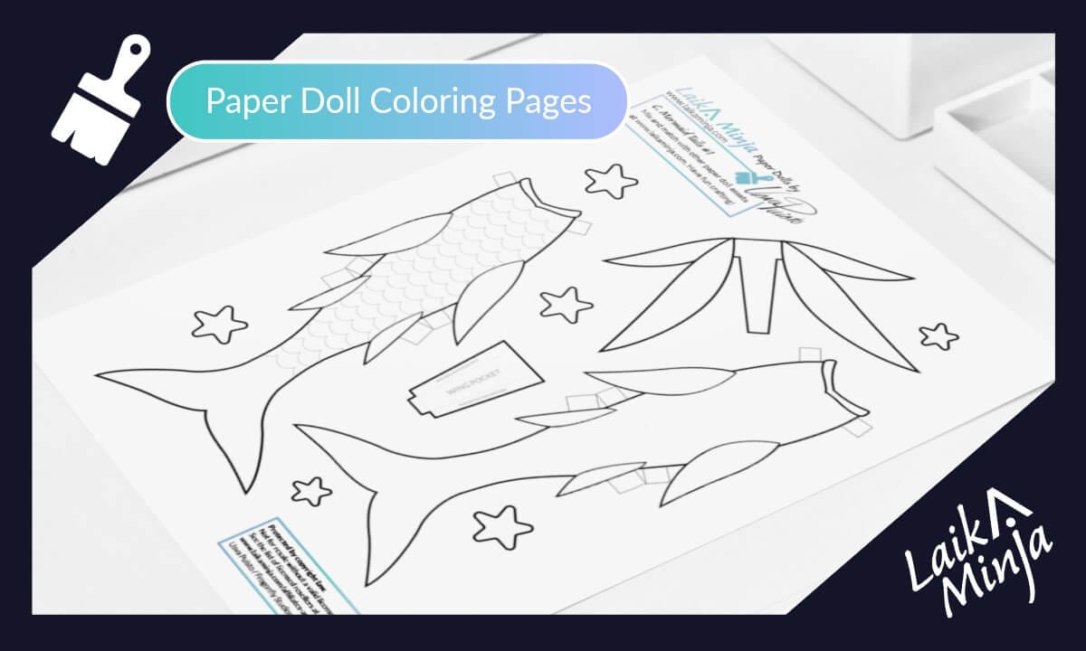Laika Minja colorable mermaid tails set 1