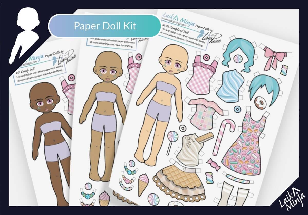 Printable paper dolls: Candyland Kit