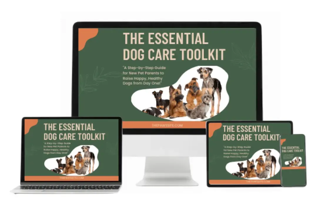 the essential dog care toolkit in ipad showing different screens