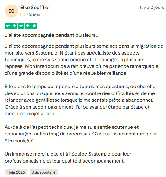 Avis Client Trustpilot-l'Accélérateur Systeme.io