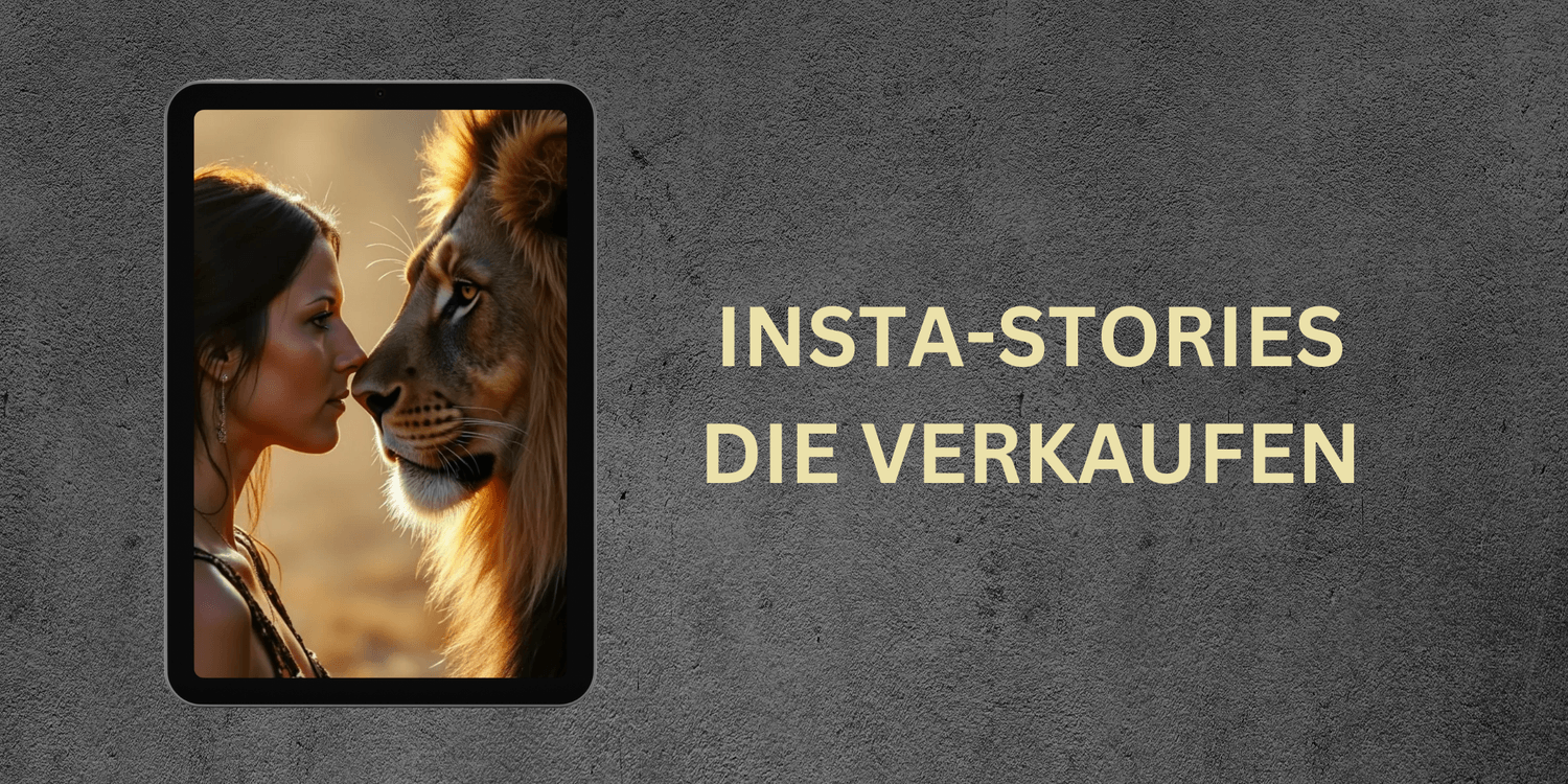 Ein stilvoll gestalteter Instagram Stories Guide in Form eines Spiral-Notizbuchs. Das Cover kombiniert florale Illustrationen mit modernen Beige- und Schwarztönen. In der Mitte des Covers befindet sich eine schwarze Fläche mit der weißen, eleganten Schrift ´Insta Stories Guide´. Das Design wirkt kreativ und professionell, ideal für Sozial Media-Marketing und Content-Strategien.