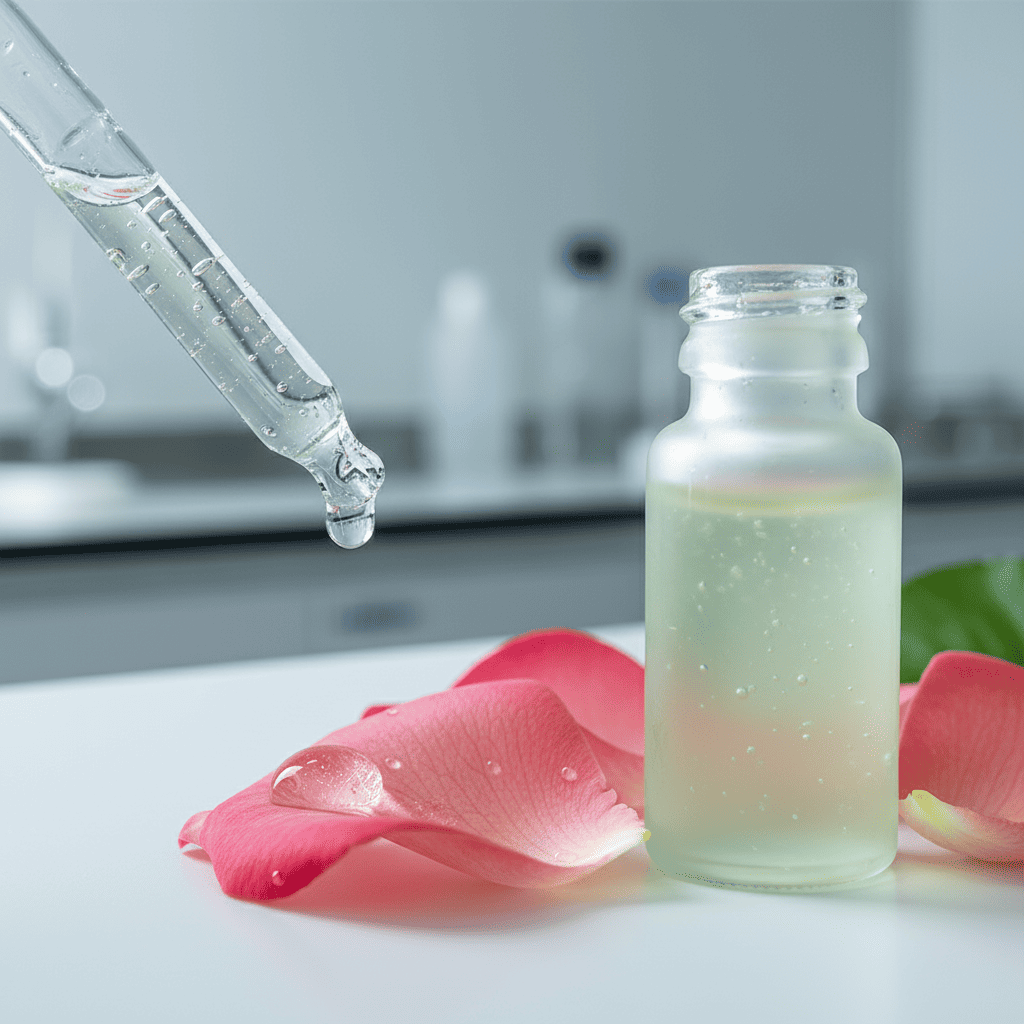 GMP laboratory extracting high-potency active compounds from Yunnan highland rose petals for traceable cosmeceutical production