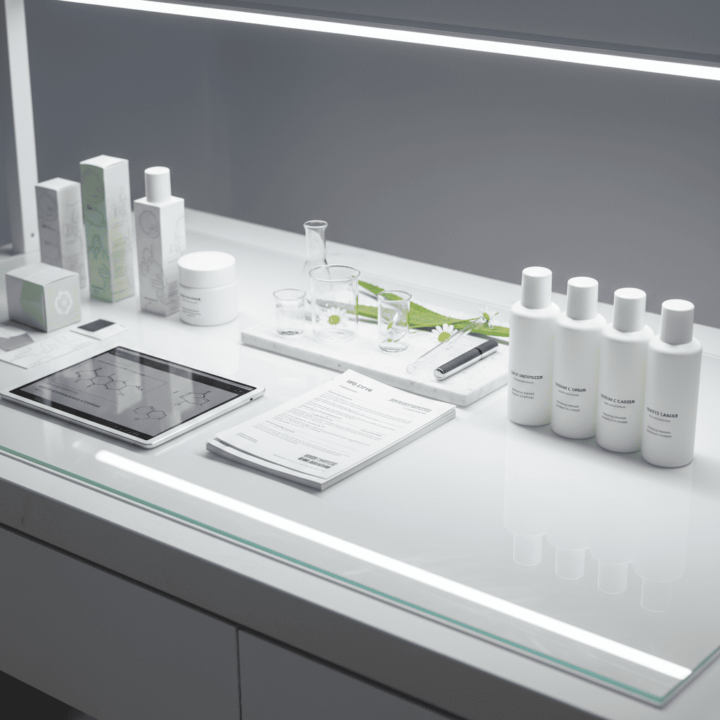 White label versus private label comparison showing custom formulation options and minimum order quantities for beauty brands