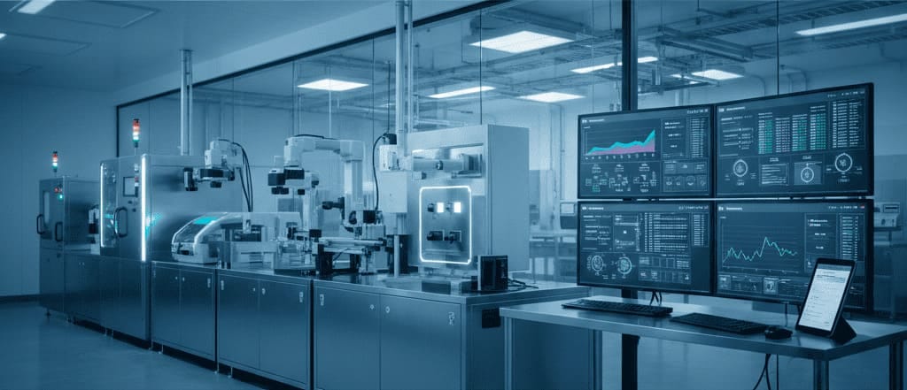 Advanced quality management system displaying automated inspection data for scalable cosmetics manufacturing operations
