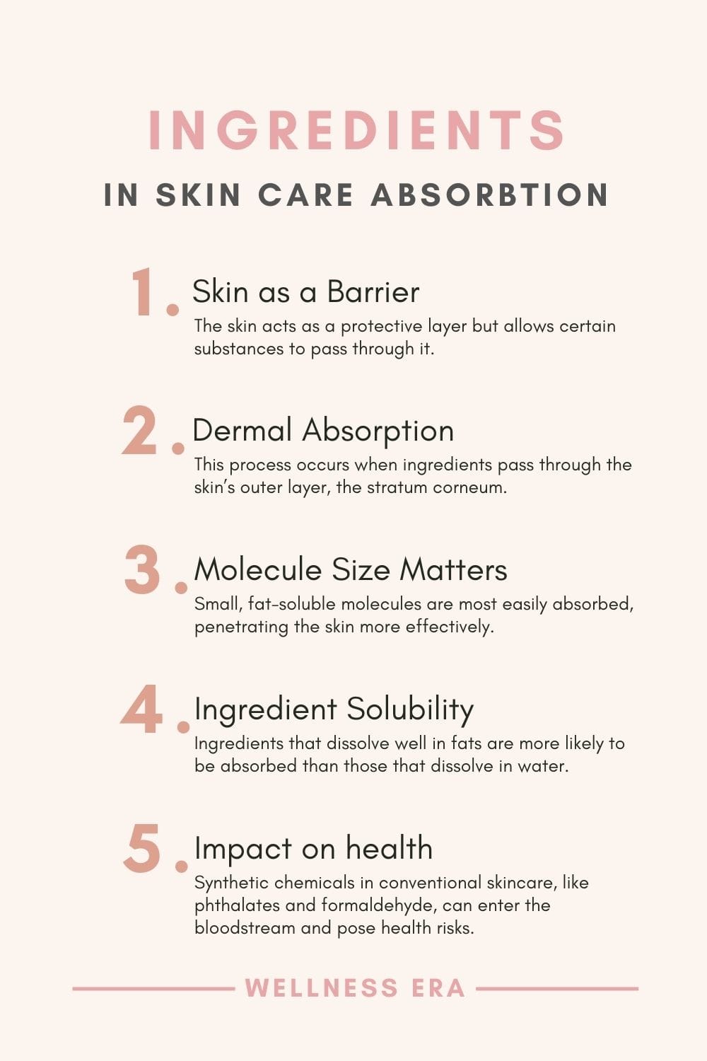 how ingredients in skin care absorption work, explained in a list - wellness era