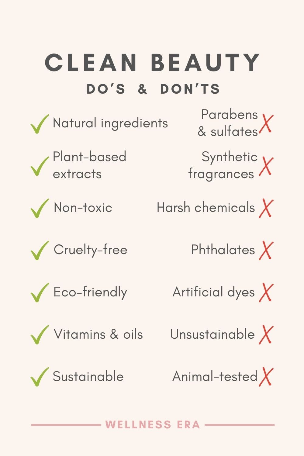 list of Clean Beauty Do’s & don’ts - Wellness Era