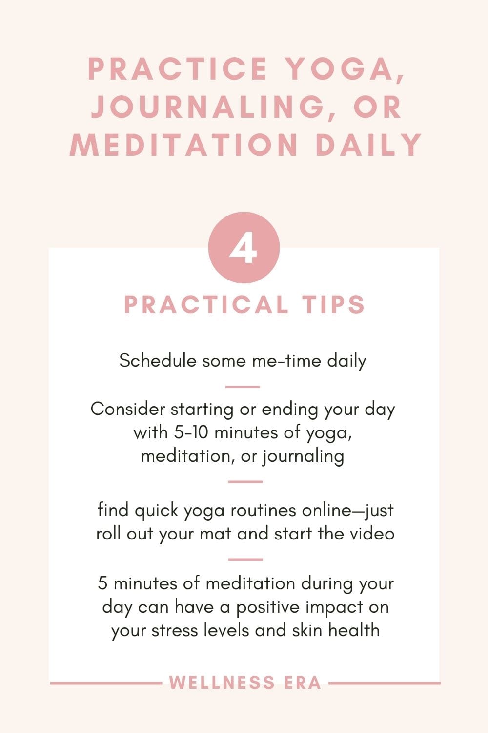 Natural Anti-Aging Skin Care - Reduce stress to lower cortisol and inflammation - Practical Tip