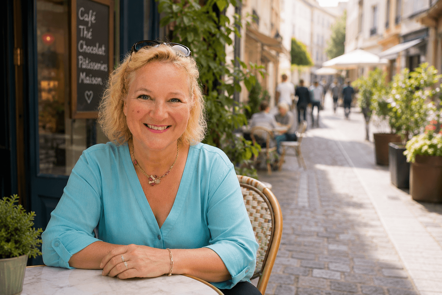 Slavica Bogdanov at a café