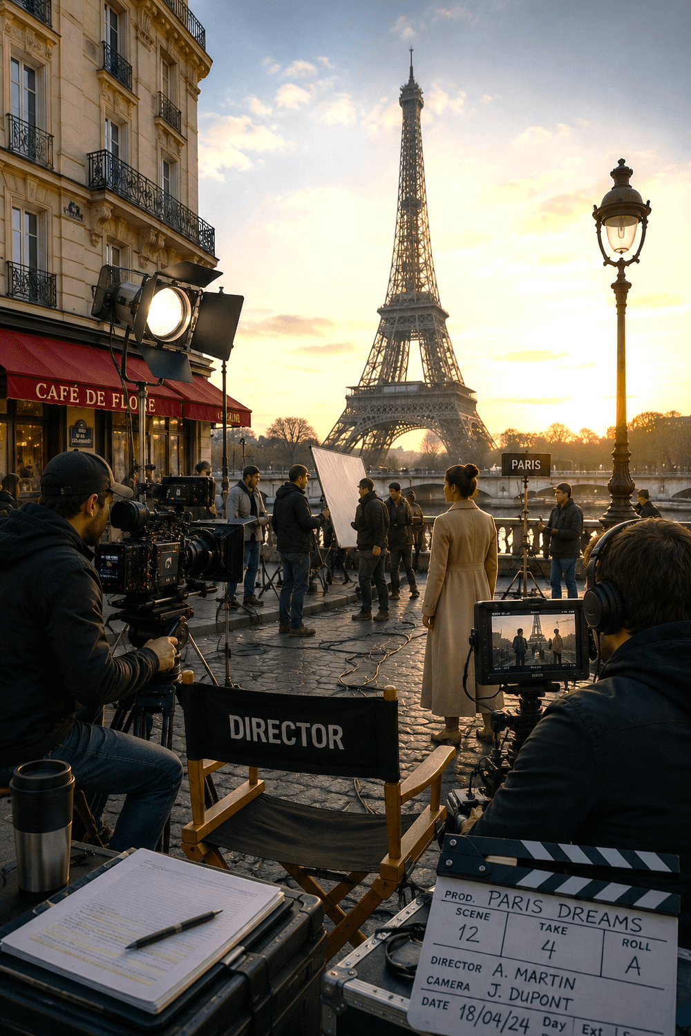 Film producer confidently presenting a reduced financing ask to investors